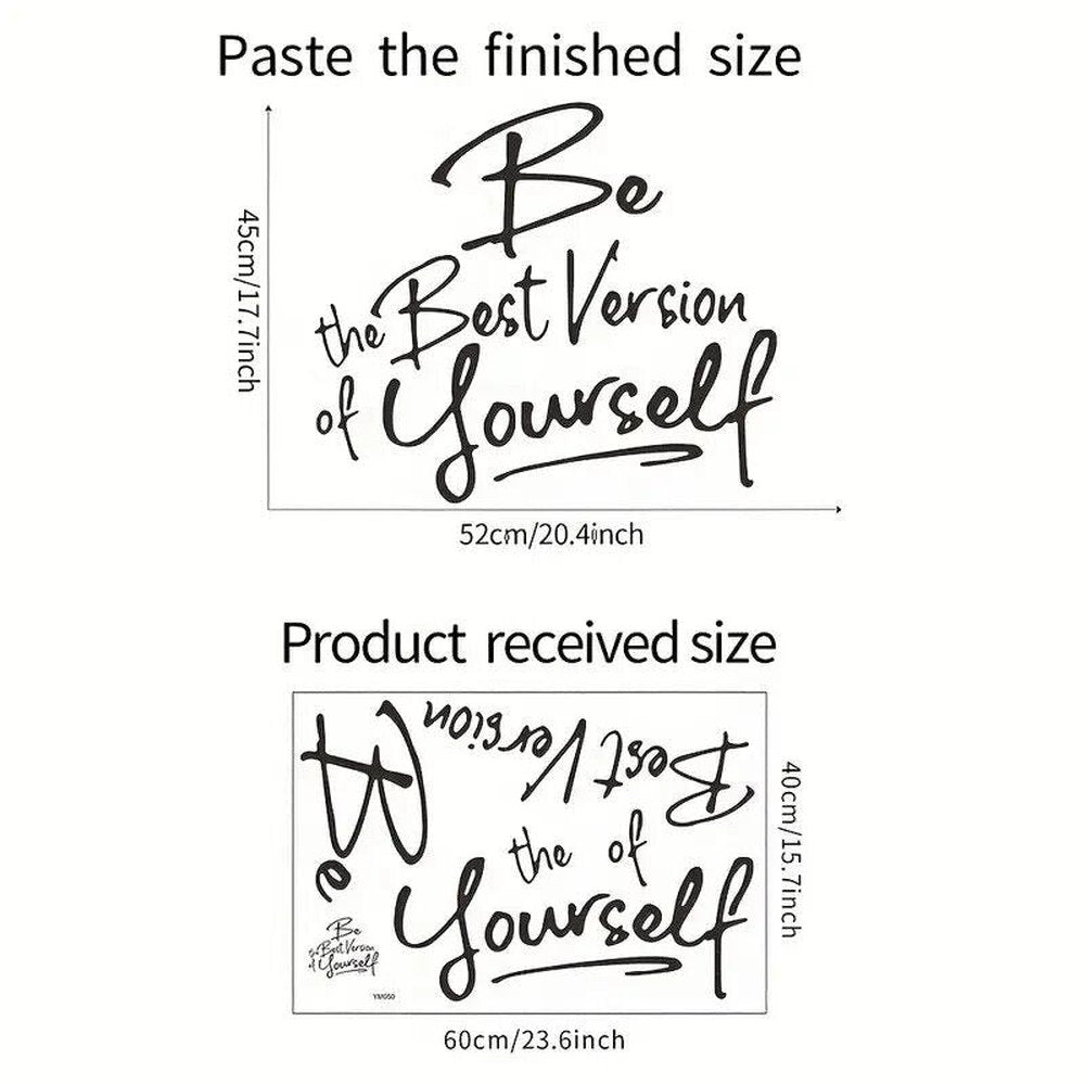 "Be The Best Version Of Yourself" Motivational Wall Decal 17.7" x 20.4" Home & Garden:Home Décor:Decals, Stickers & Vinyl Art Style Your Walls